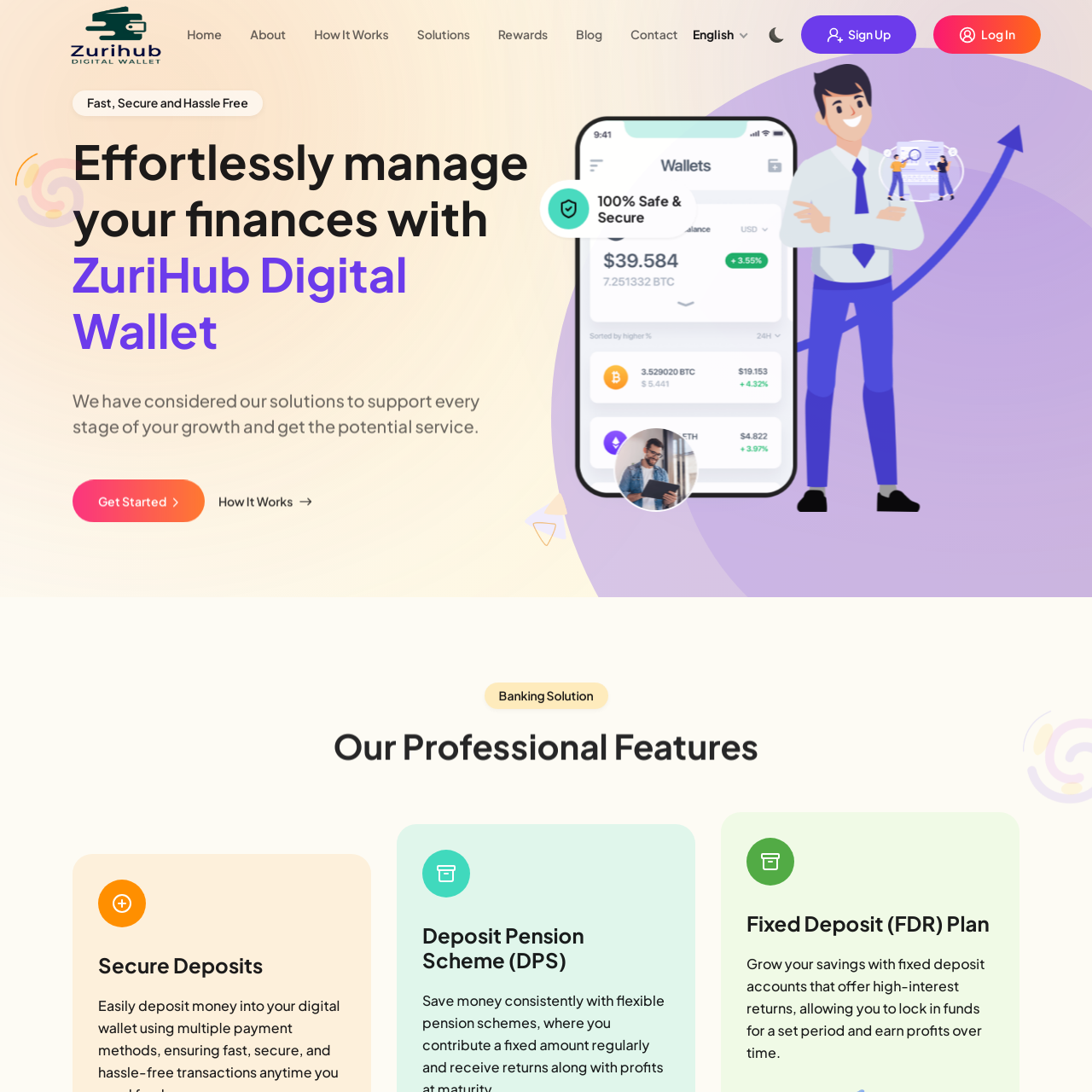 ZuriHub Digital Wallet fintech platform - multi-currency secure digital wallet