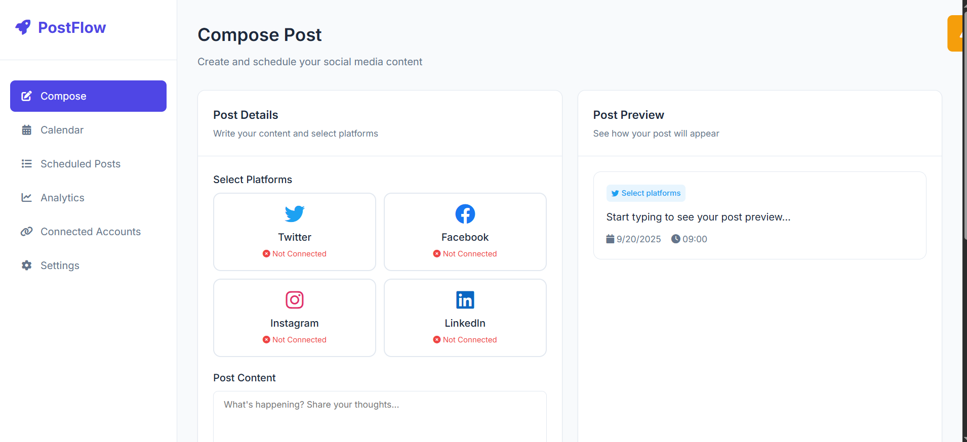Postflow Social Media Platform