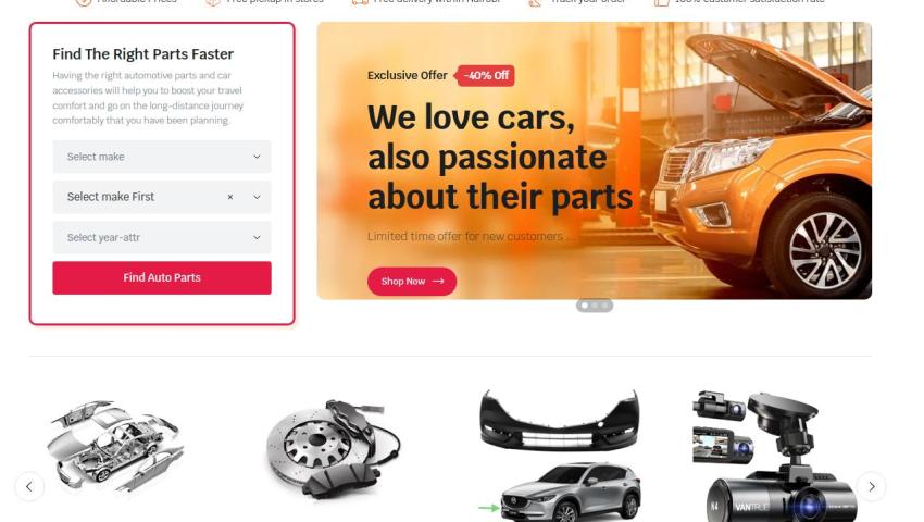 Modern Auto & Accessories E-Commerce Website